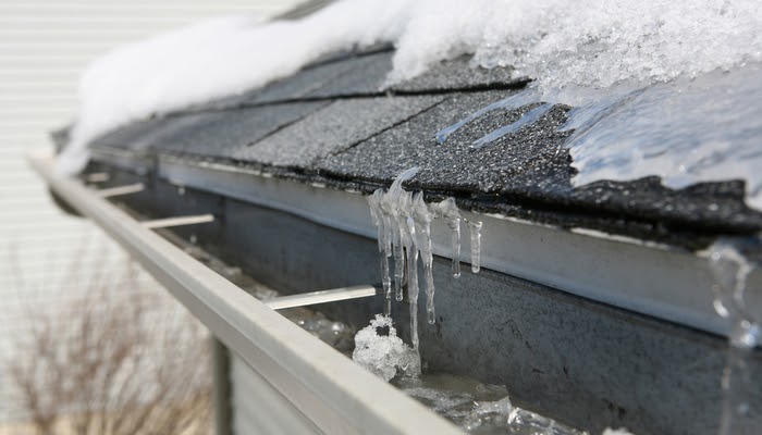 ice in gutters
